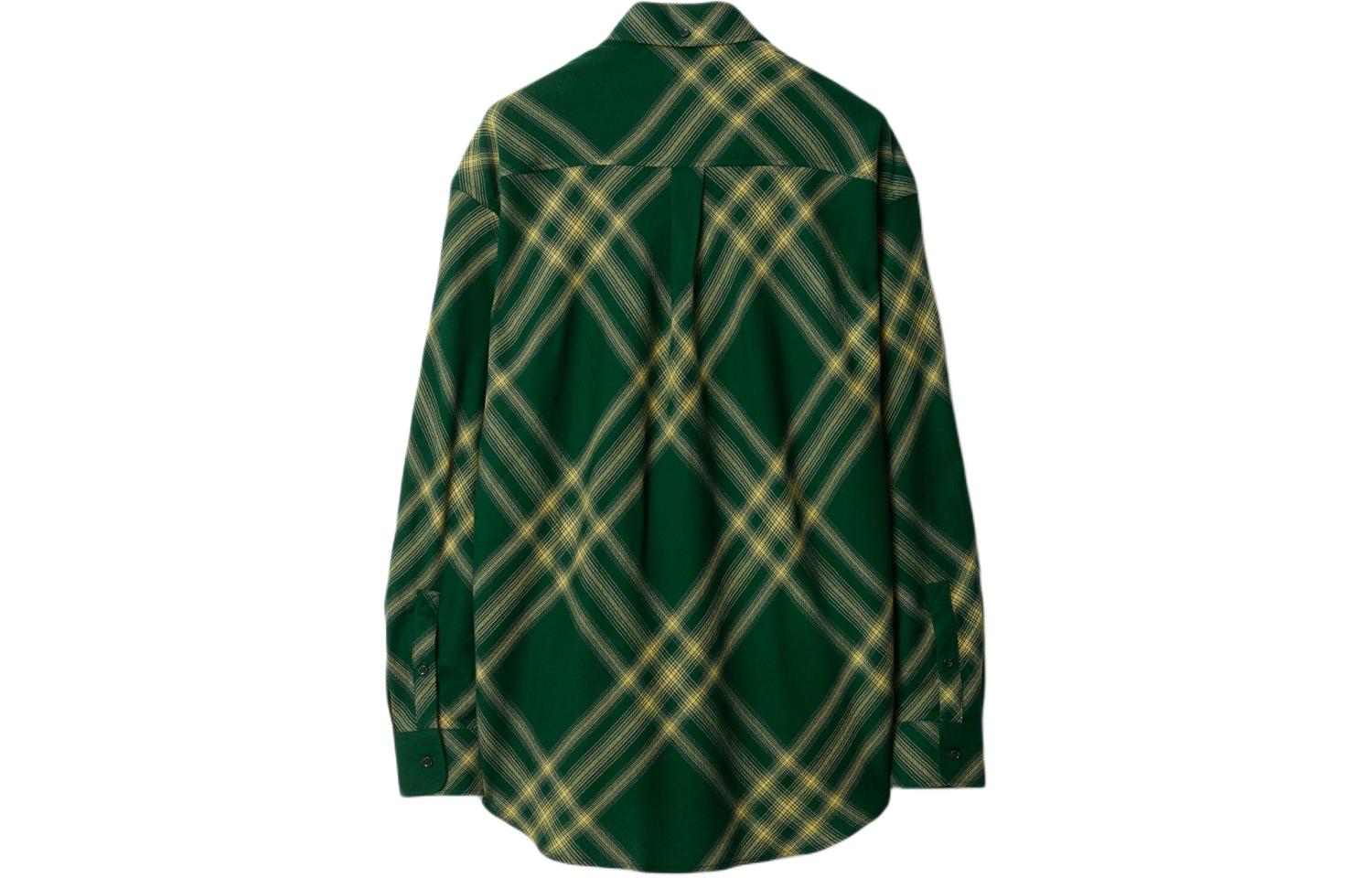 Lookbook Burberry  Green Checkered Button-Up Cashmere Sweater. 80825001