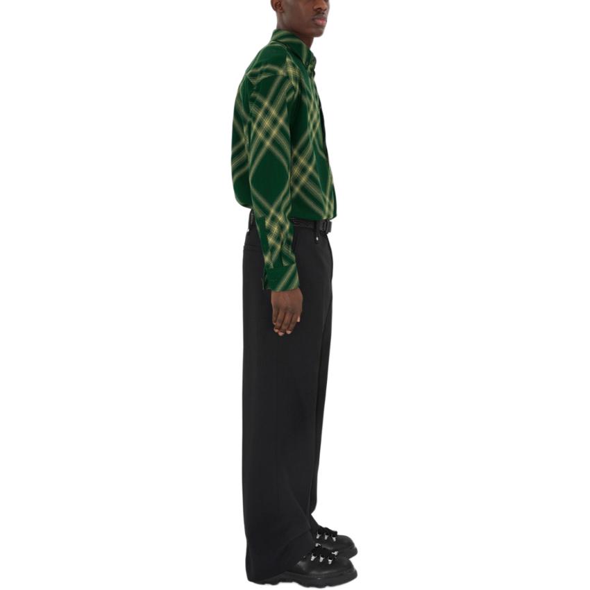 Details for Burberry  Green Checkered Button-Up Cashmere Sweater. 80825001