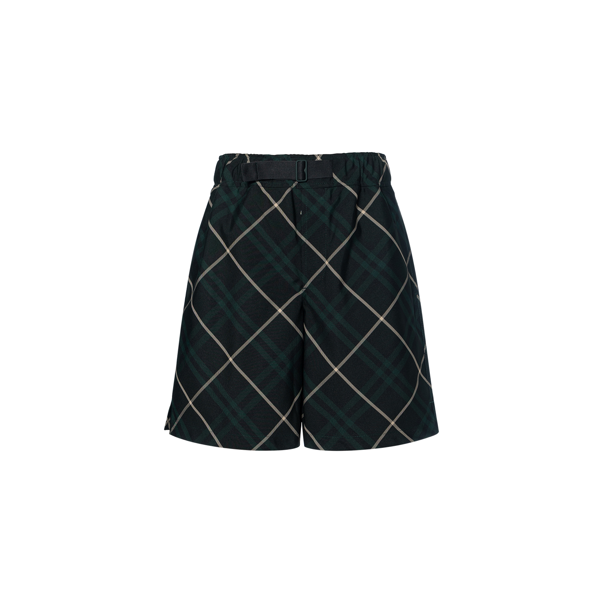 Burberry  Green Checkered Casual Shorts with Zip Pocket. 80903001