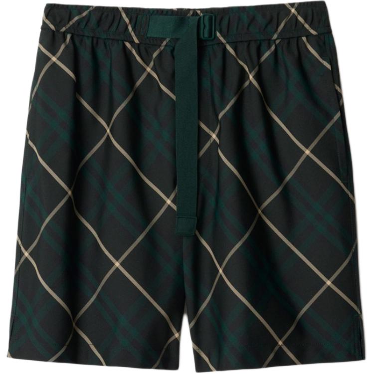 Order Burberry Seluar Pendek Santai Hijau Corak Kotak dengan Poket ZIP. 80903001