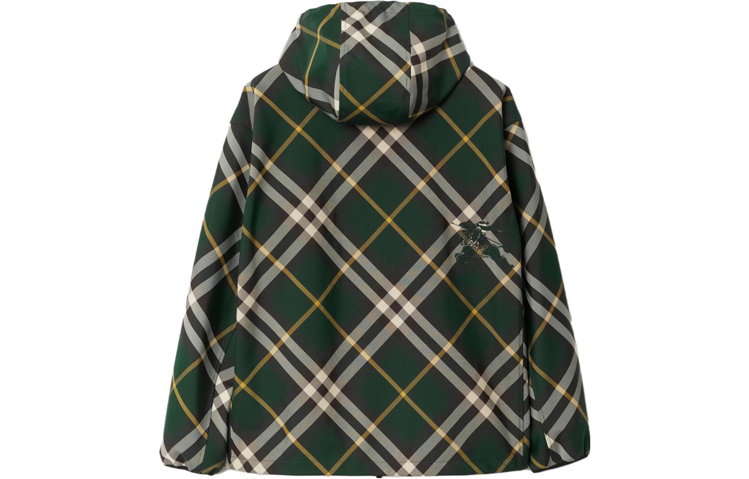 Lookbook 버버리 그린 체크 후드 집업 캐주얼 자켓. 80818951