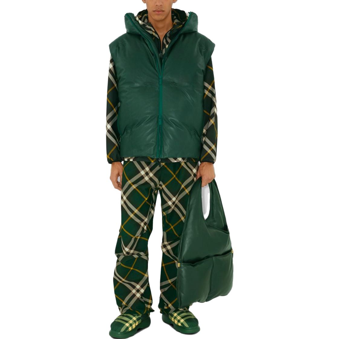 Shop 버버리 그린 체크 후드 집업 캐주얼 자켓. 80818951