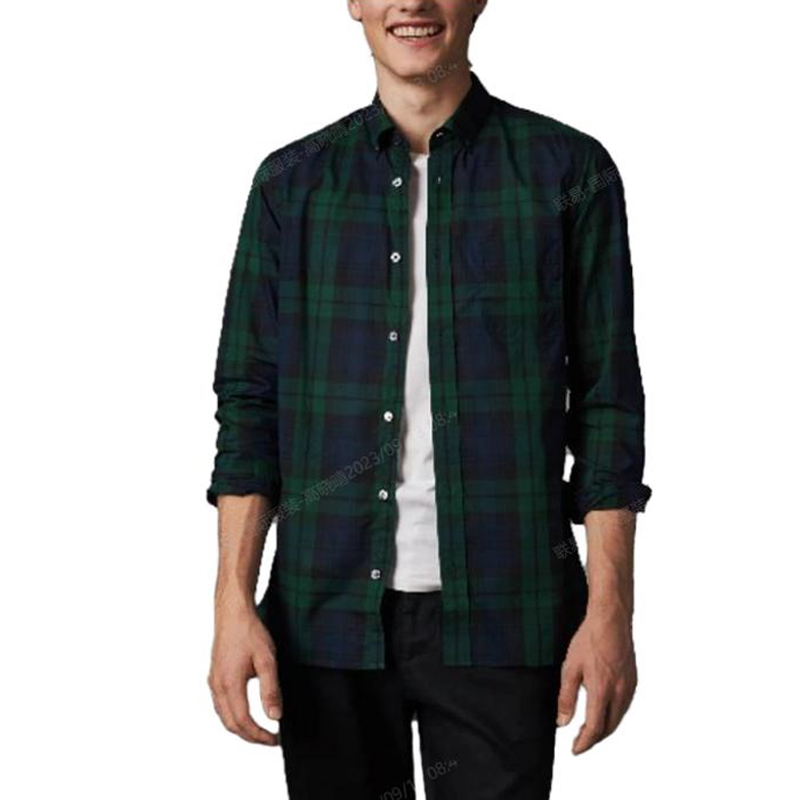 Burberry  Green Checkered Long-Sleeve Button-Up Shirt. 40618101