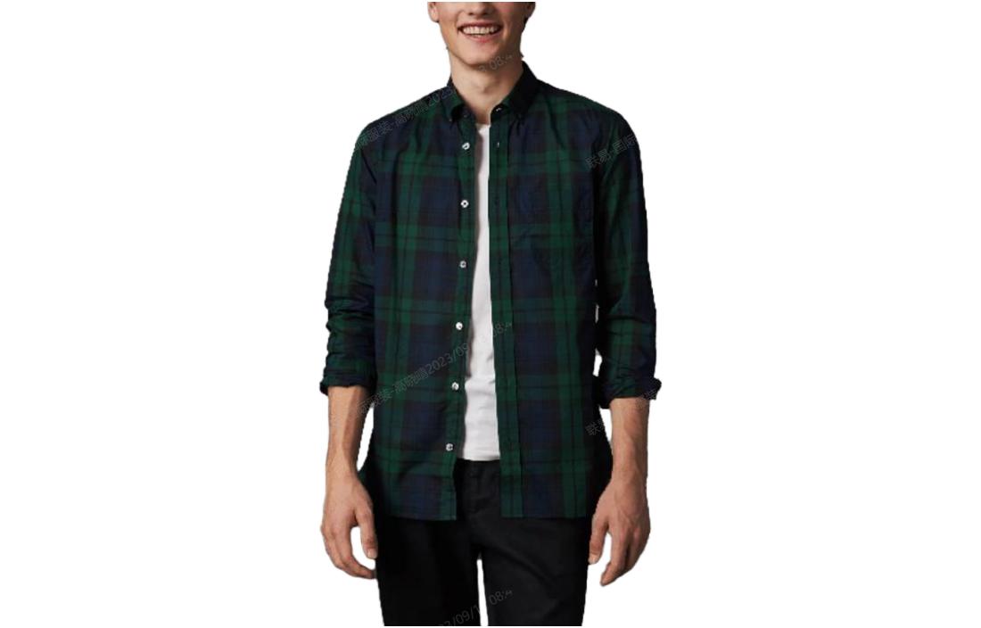 Burberry  Green Checkered Long-Sleeve Button-Up Shirt. 40618101 圖 2