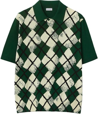 Burberry 綠色撞色菱形格紋針織POLO衫 80831931 Buy Burberry 綠色撞色菱形格紋針織POLO衫 80831931
