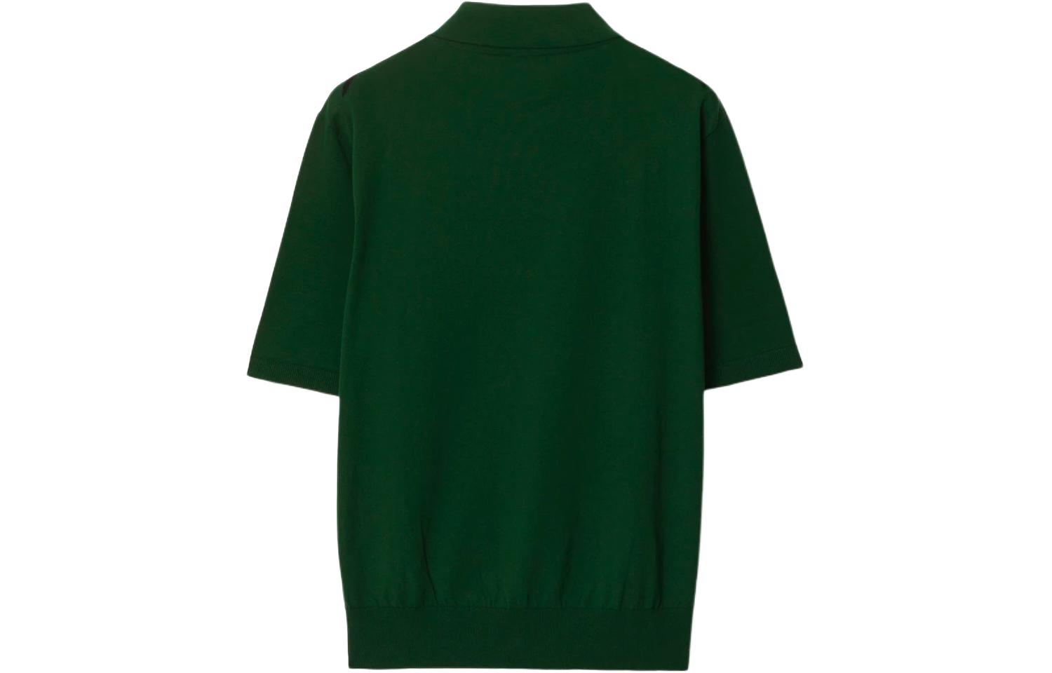 Lookbook Burberry 綠色撞色菱形格紋針織POLO衫 80831931