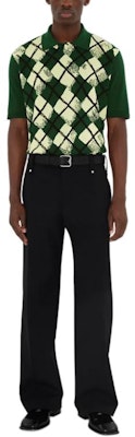 Burberry 綠色撞色菱形格紋針織POLO衫 80831931 Purchase Burberry 綠色撞色菱形格紋針織POLO衫 80831931