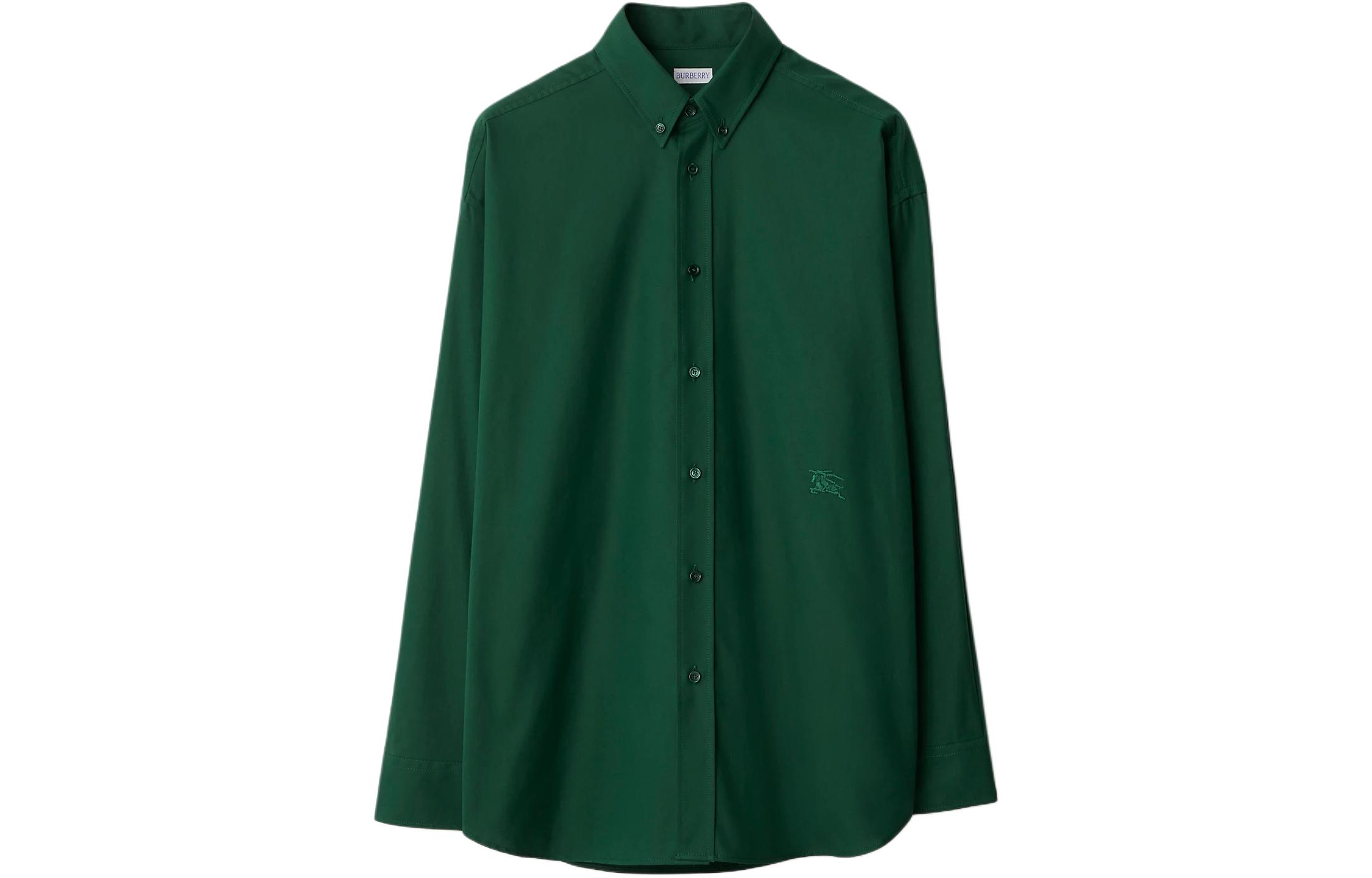 Burberry  Green Cotton Oxford Shirt Long-Sleeve Button-Down Classic Fit 80828851