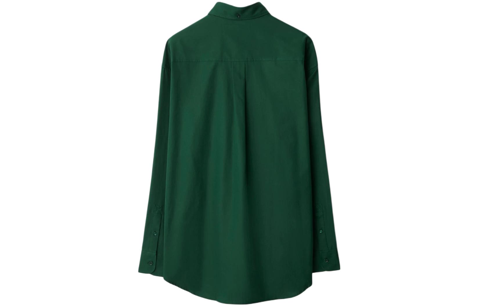 Lookbook Burberry Kemeja Hijau Kapas Lengan Panjang Klasik Button-Down Fit 80828851