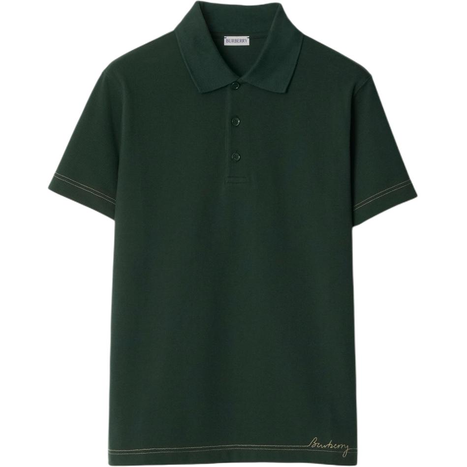 Order Burberry Polo Verde Algodón - Manga Corta Color Sólido Corte Clásico. 80904901