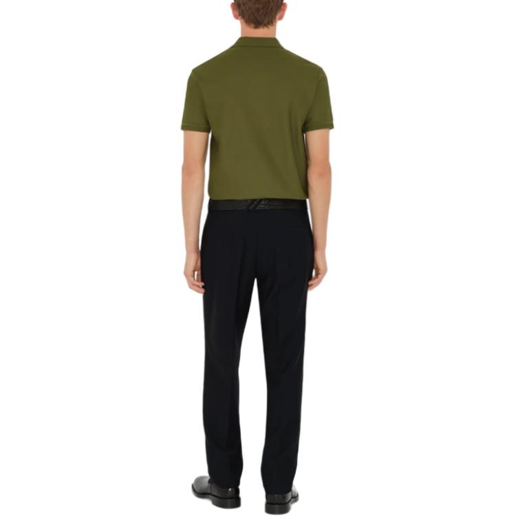 Burberry  Green Embroidered Pullover Straight-Cut Polo Shirt. 80991641 圖 4