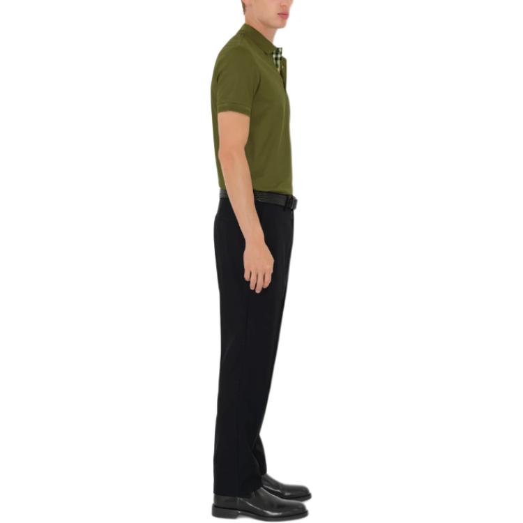 Burberry  Green Embroidered Pullover Straight-Cut Polo Shirt. 80991641 圖 5