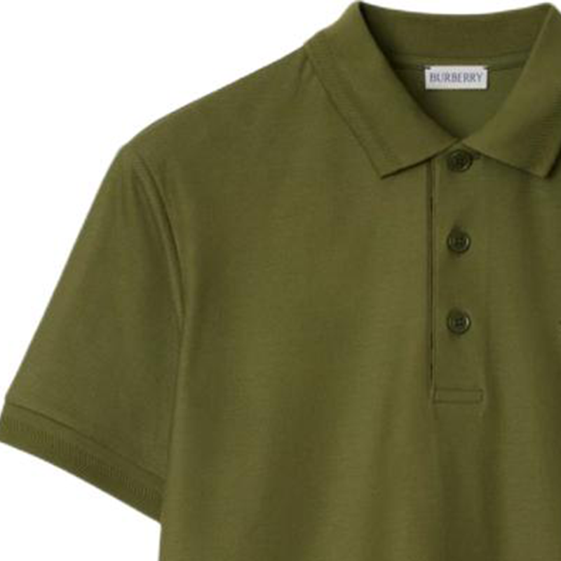 Burberry  Green Embroidered Pullover Straight-Cut Polo Shirt. 80991641 圖 6