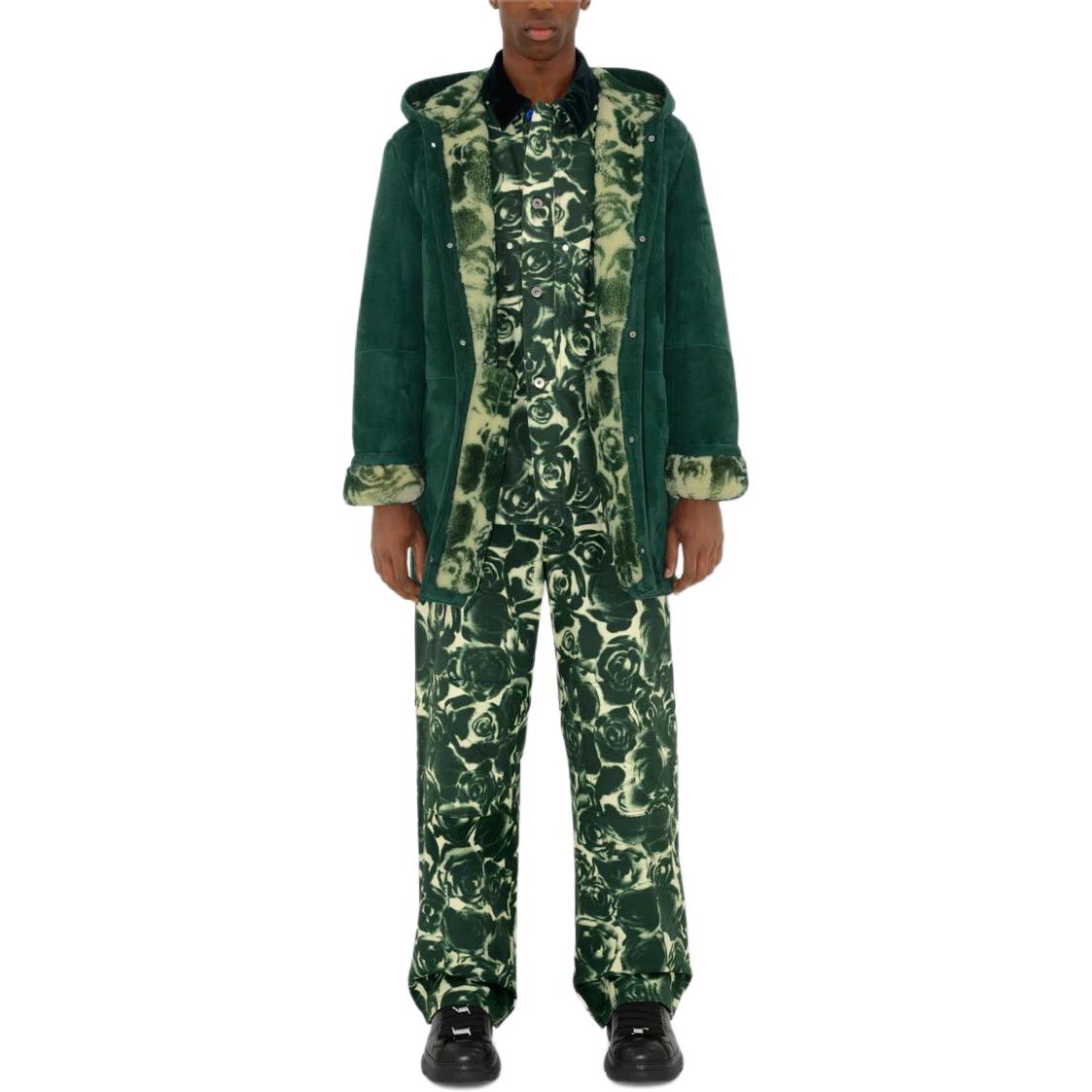 Purchase 버버리 그린 플로럴 로즈 버튼 클로저 카라 코튼 자켓. 80806141