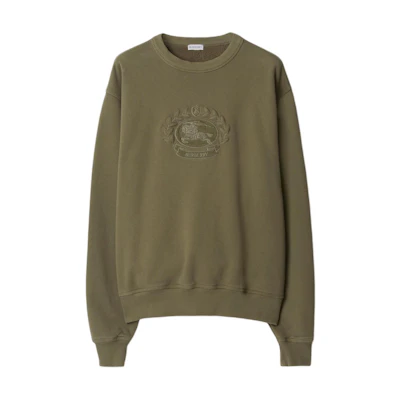 Burberry Green Knight Embroidery Crewneck Oversized Sweatshirt. 80936031