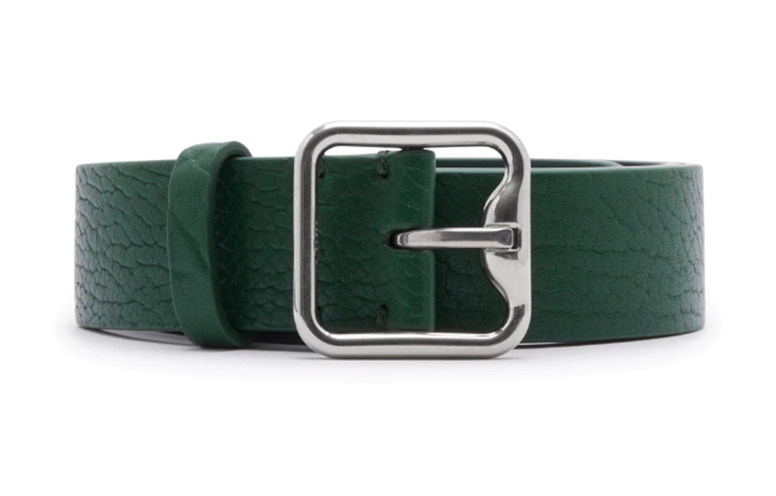 Order Burberry  Green Leather Belt with B-shaped Pin Buckle, 3.5cm Wide. 80774881