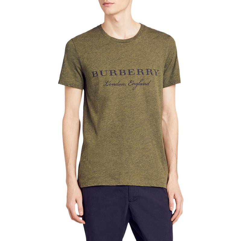 Burberry  Green Letter Logo Print Crew Neck Short Sleeve T-Shirt. 40601241 圖 4