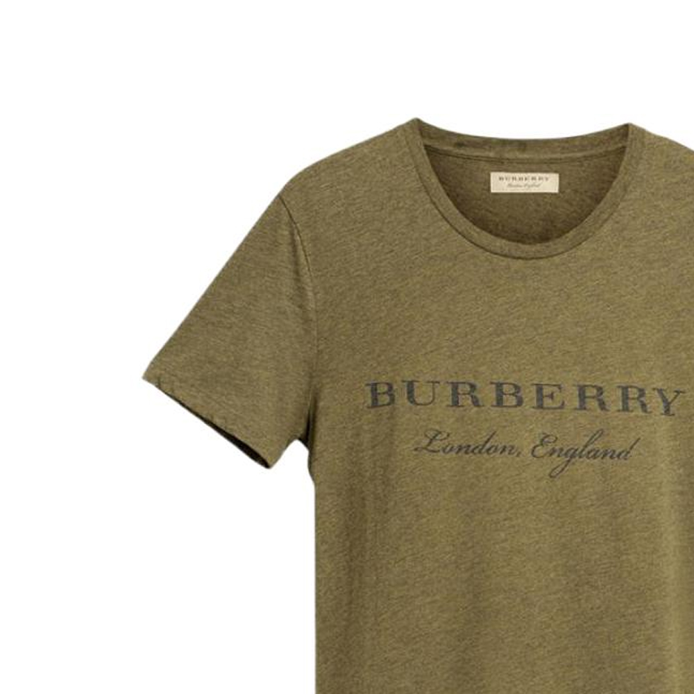 Burberry  Green Letter Logo Print Crew Neck Short Sleeve T-Shirt. 40601241 圖 6