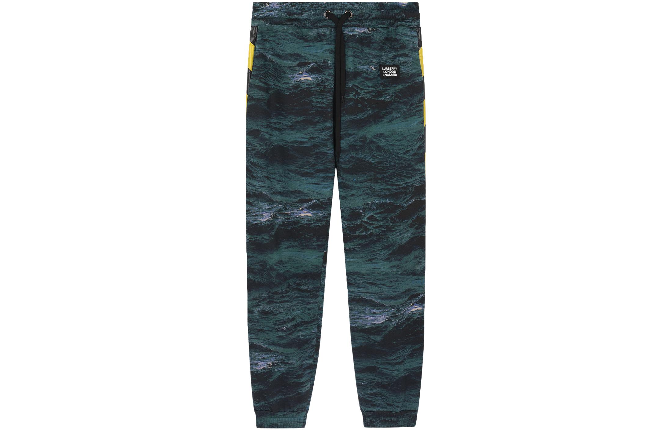 Order Pantalones Jogger Verdes de Mármol de Burberry con Diseño de Cinturón Mid-Waist. 8024608