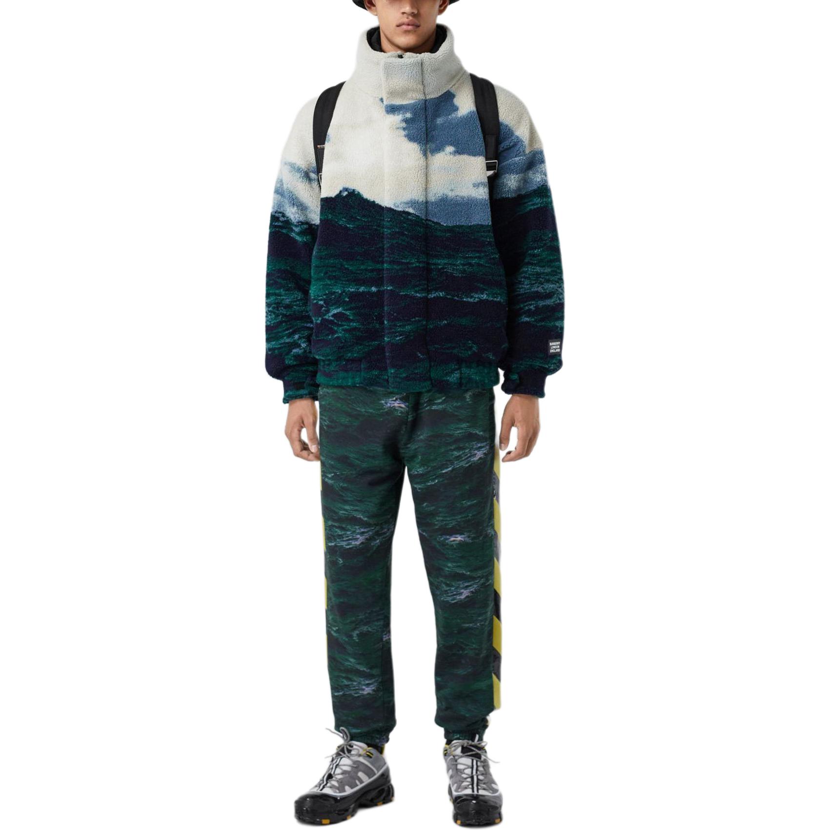 Sizing Pantalones Jogger Verdes de Mármol de Burberry con Diseño de Cinturón Mid-Waist. 8024608