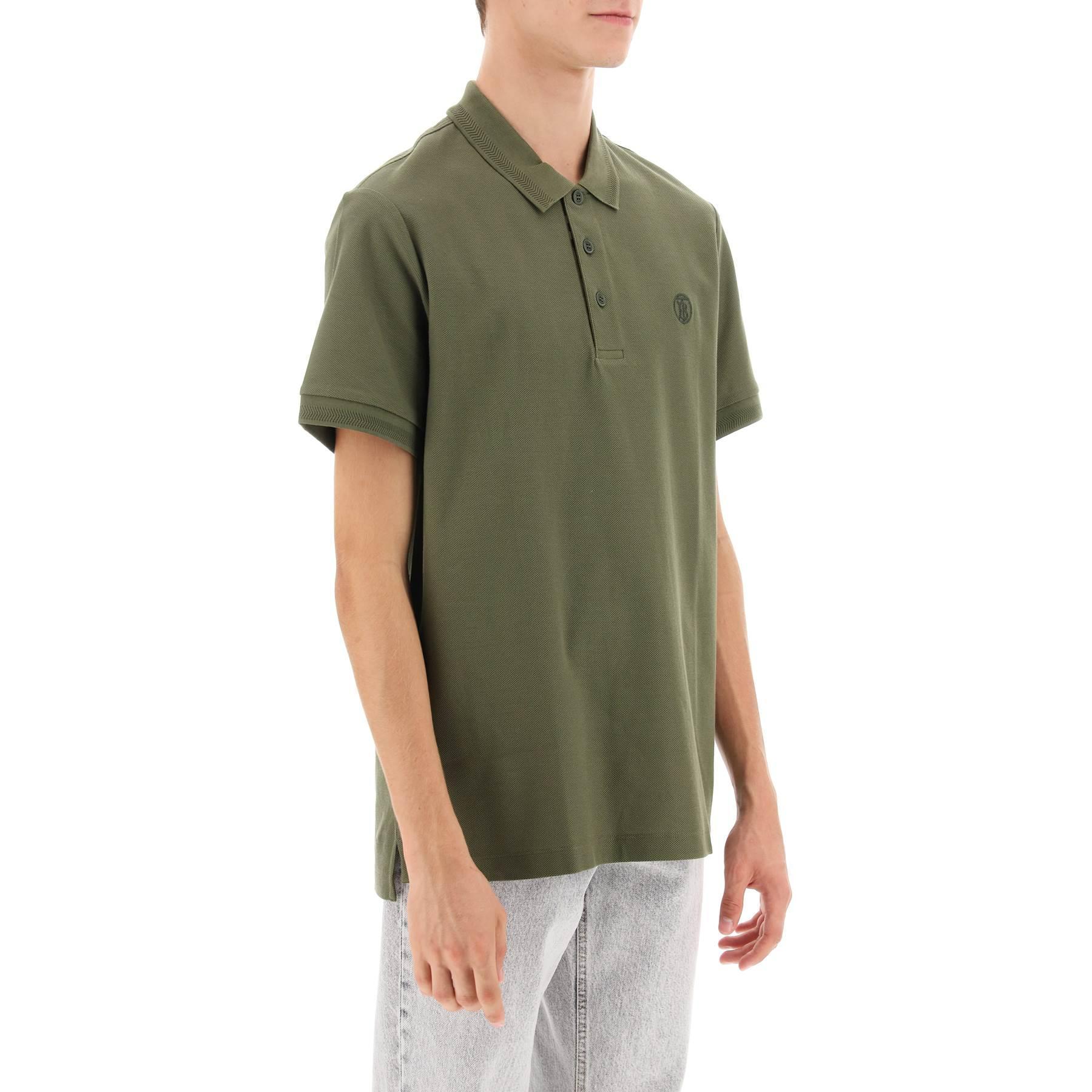 Purchase Burberry  Green Polo Shirt with Solid Color and Embroidered Logo. 80831561