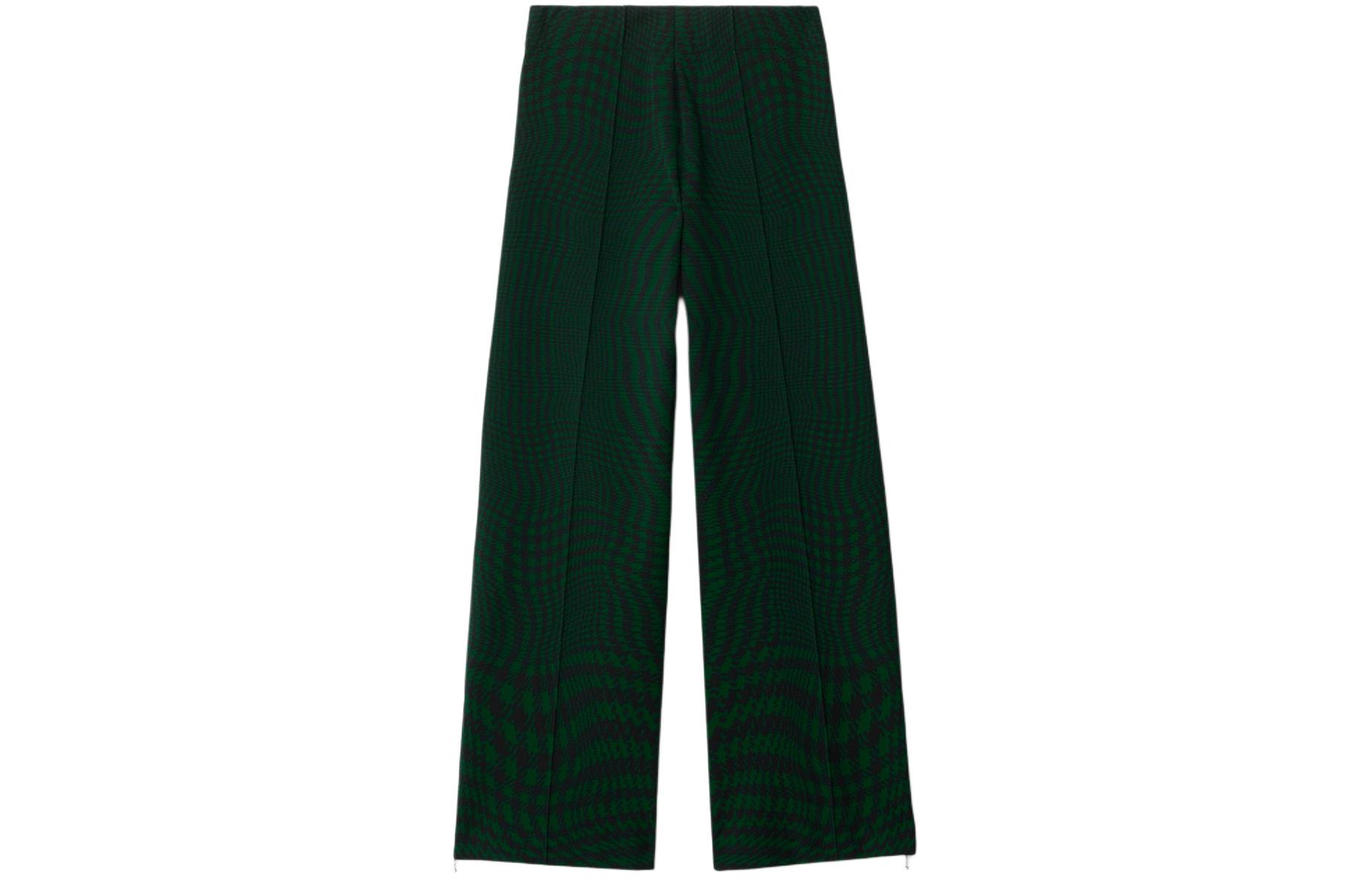 Order Burberry 綠色條紋彈性腰直筒針織運動長褲 80811541