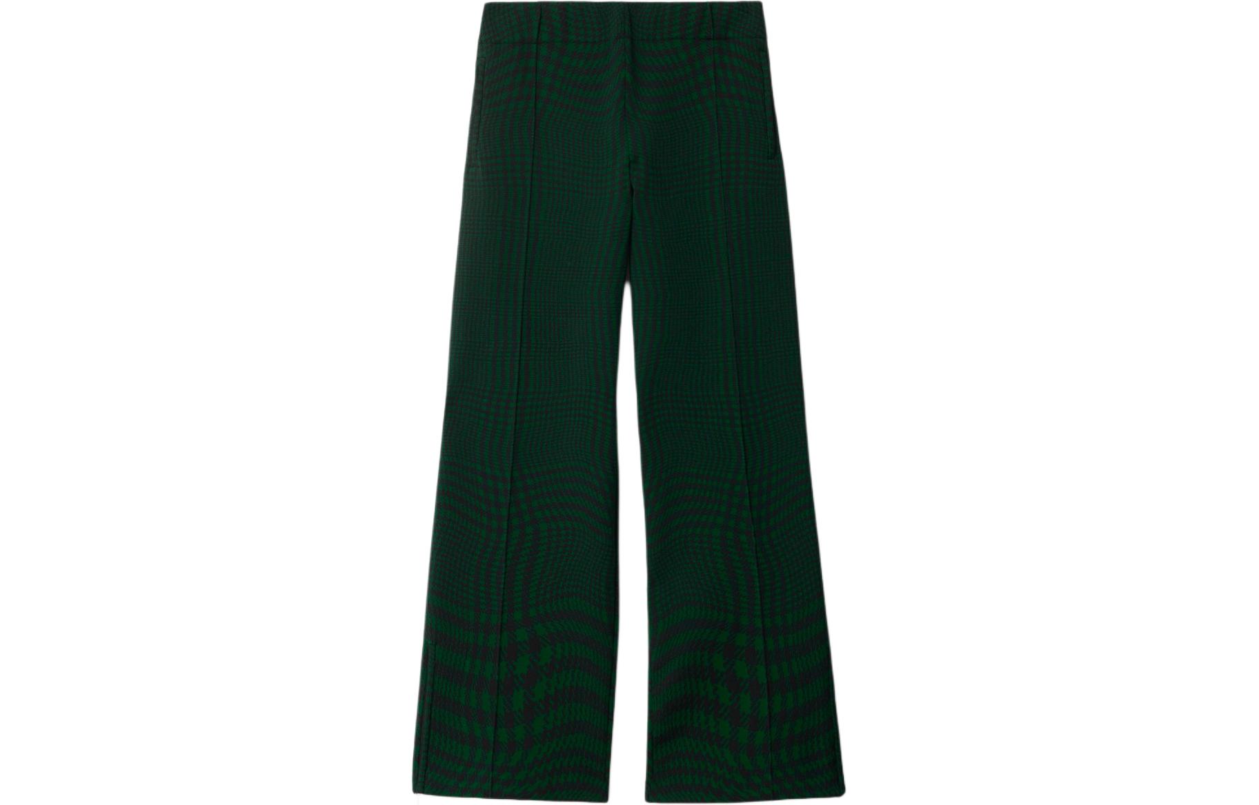 Lookbook Burberry 綠色條紋彈性腰直筒針織運動長褲 80811541