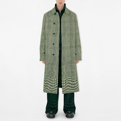 Burberry 綠色條紋彈性腰直筒針織運動長褲 80811541 Shop Burberry 綠色條紋彈性腰直筒針織運動長褲 80811541