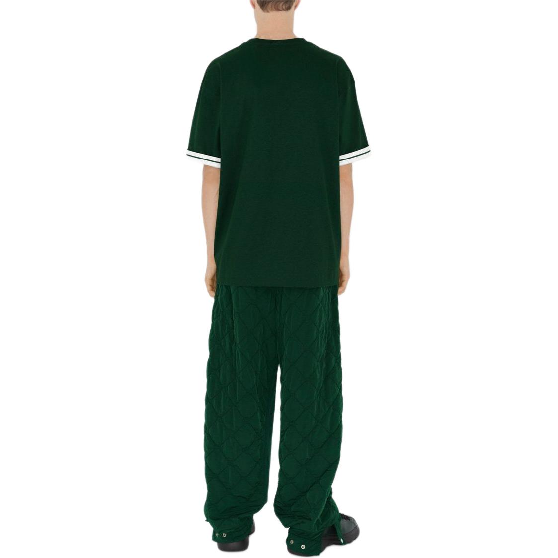 Purchase Burberry Kaos Hijau Garis Cotton Crewneck Lengan Pendek. 80813011