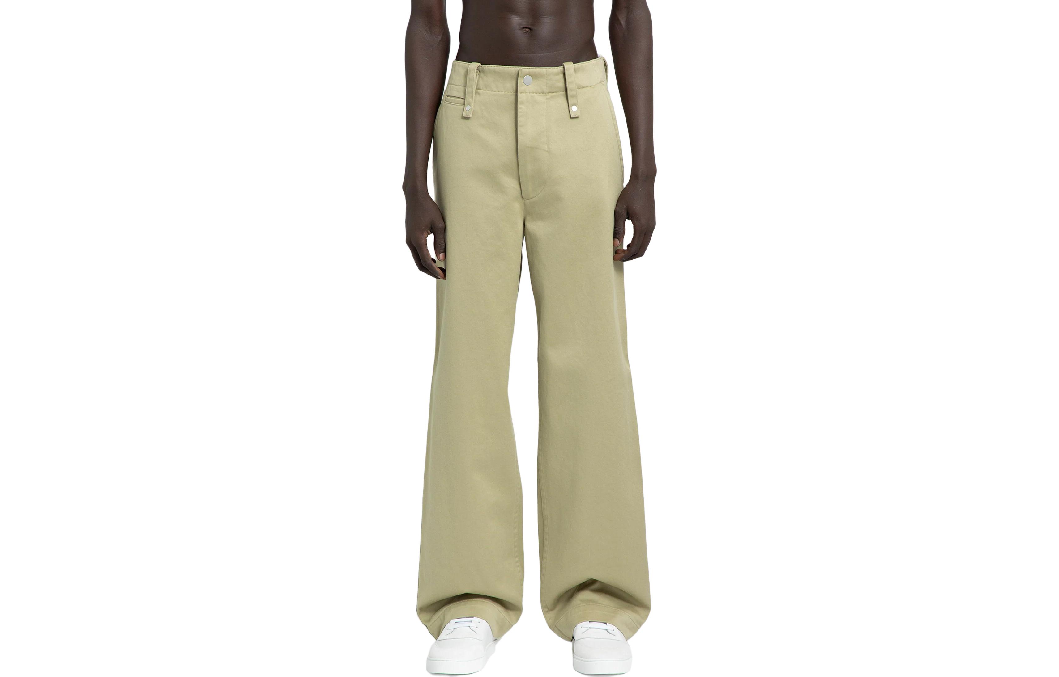 Burberry  Green Wide-Leg Casual Pants with Zipper Front. 80766461