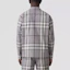 Shop Burberry Grey Check Cotton Zip-Up Long Sleeve Shirt 80557381