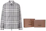 Cheap Burberry Grey Check Cotton Zip-Up Long Sleeve Shirt 80557381