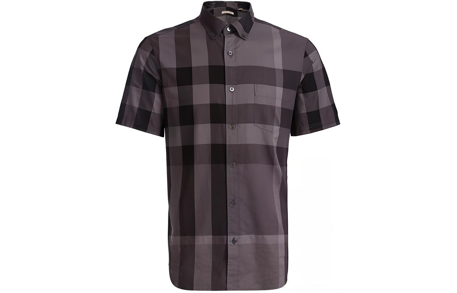Burberry  Grey Checkered Print Short Sleeve Shirt 38463771