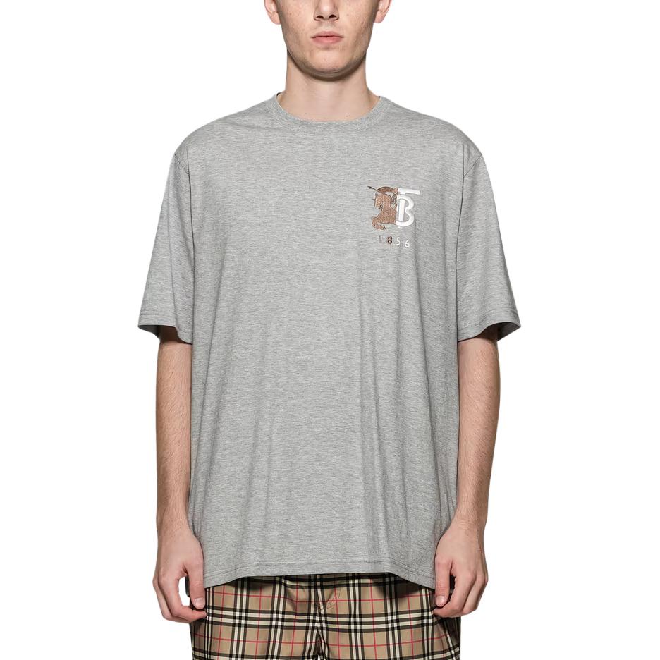Burberry  Grey Crewneck Logo Short Sleeve T-Shirt 80694921 圖 3