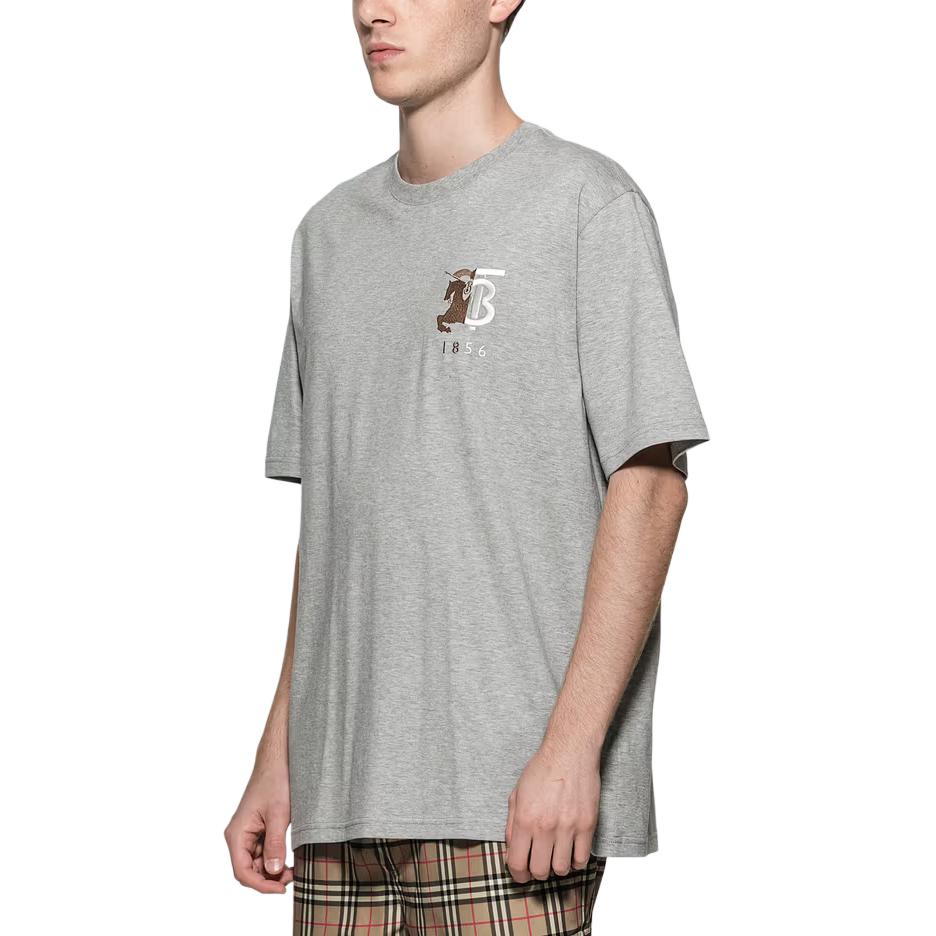 Burberry  Grey Crewneck Logo Short Sleeve T-Shirt 80694921 圖 4