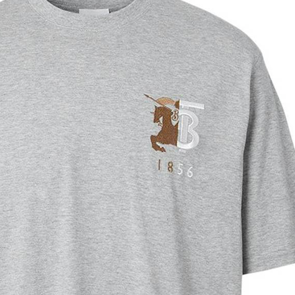 Burberry  Grey Crewneck Logo Short Sleeve T-Shirt 80694921 圖 6