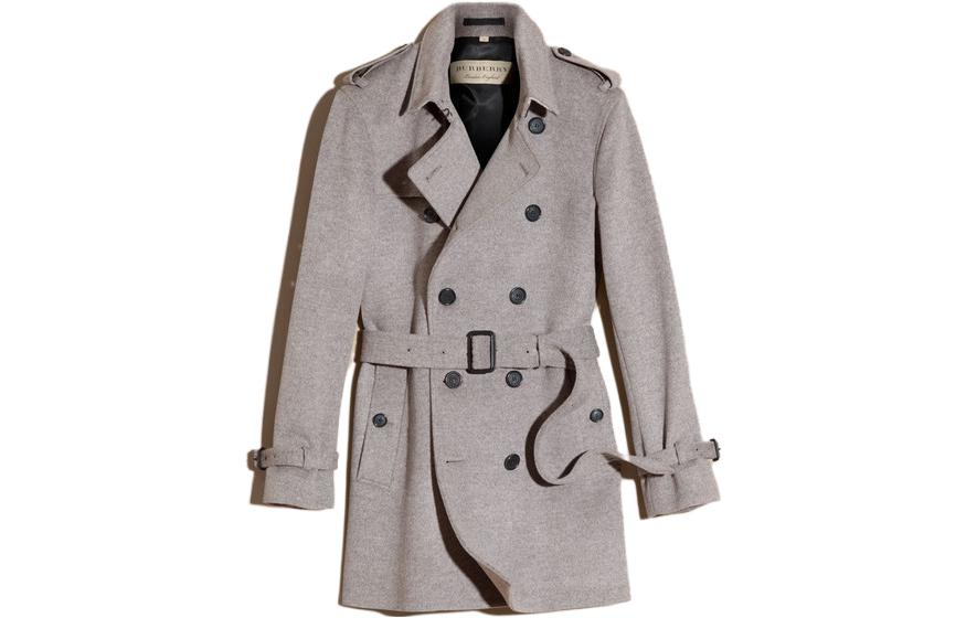 Order Burberry Kelabu Kensington Trench Coat Berkancing Dua dengan Tali Pinggang. 40226921