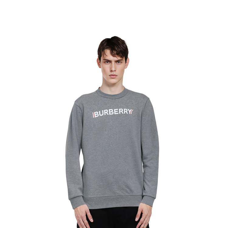 Lookbook 버버리 그레이 로고 프린트 크루넥 풀오버 스웻셔츠 80529921