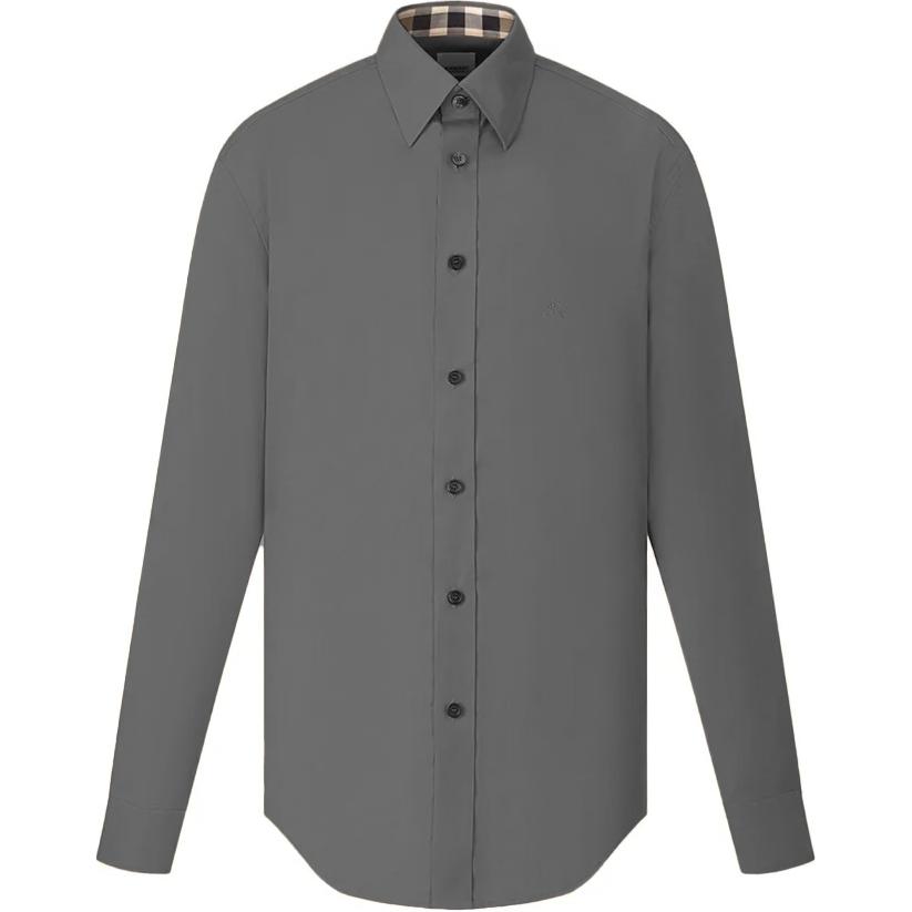 Buy 博柏利灰色长袖衬衫，品牌标志设计，单排扣款式。 80667671