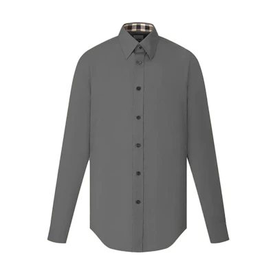 Burberry Grey Long Sleeve Shirt with Logo and Single-Breasted Design. 80667671