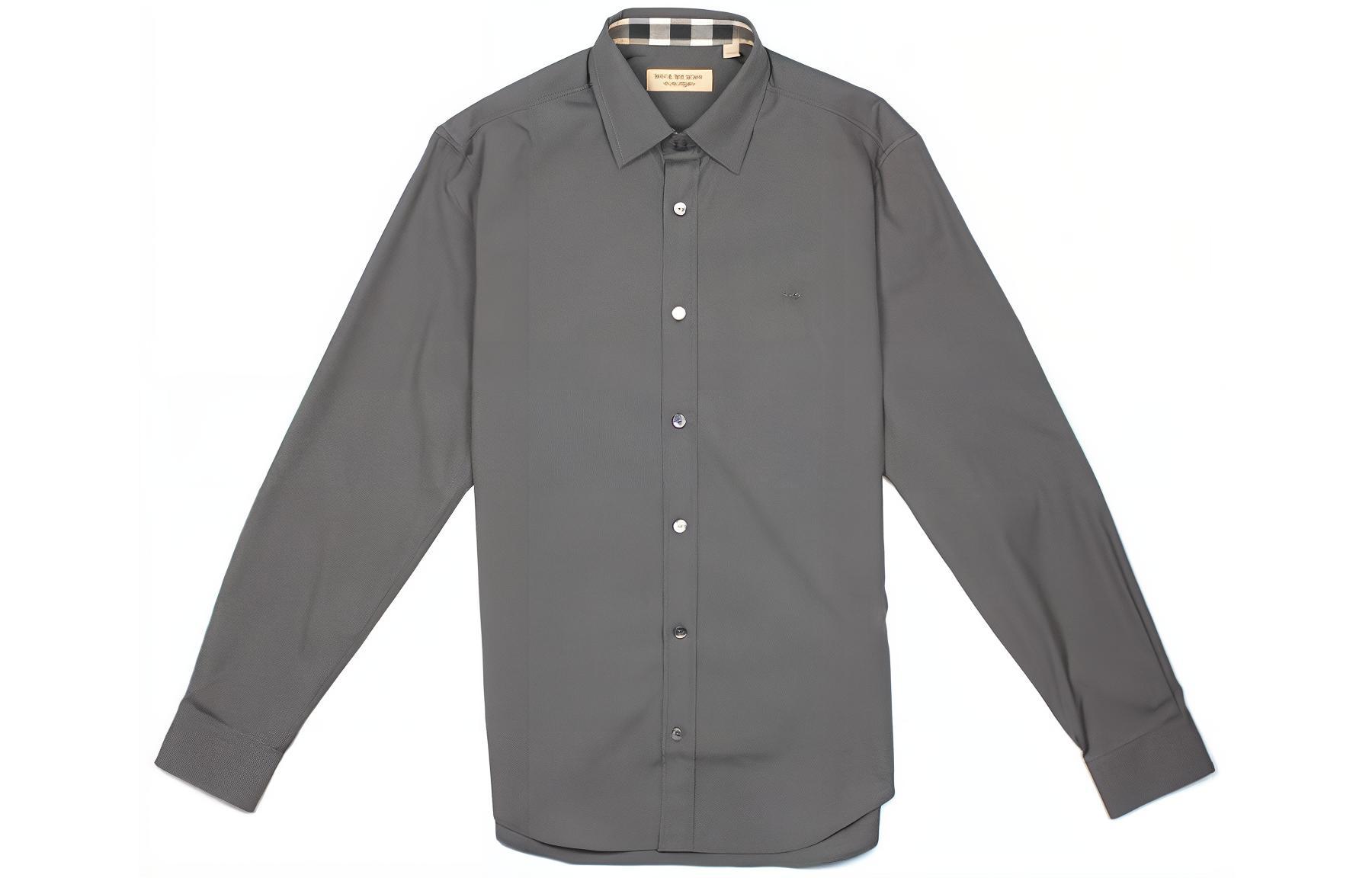 Order 博柏利灰色长袖衬衫，品牌标志设计，单排扣款式。 80667671