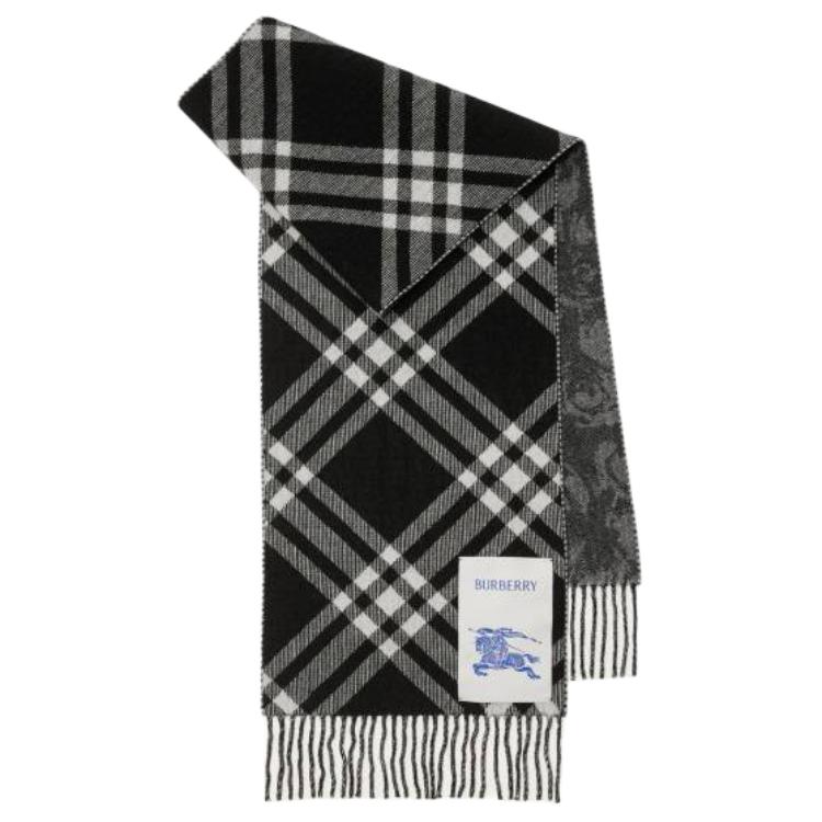 Burberry  Grey Patterned Cashmere Scarf. 80940021 圖 2