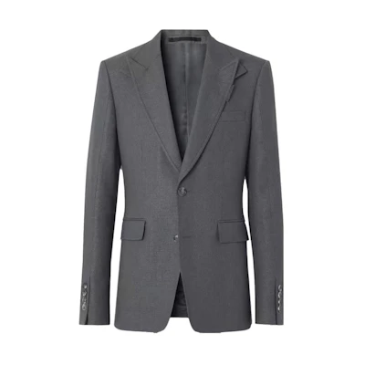 Burberry Grey Single-Breasted Blazer Long-Sleeve Jacket. 80454211