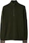 Buy Burberry Half-Zip Striped Turtleneck Sweater in Dark Green. 80926371