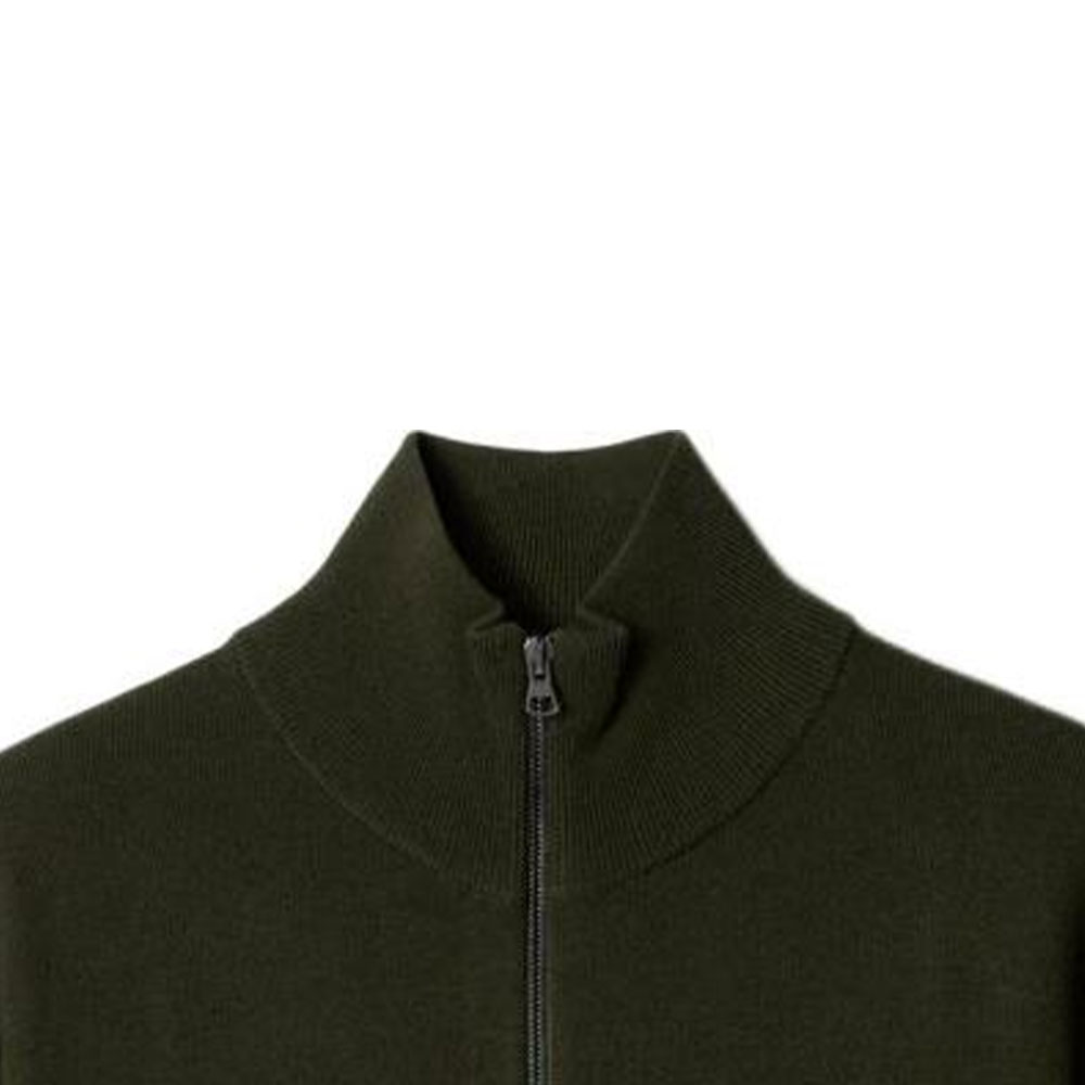 Lookbook Burberry  Half-Zip Striped Turtleneck Sweater in Dark Green. 80926371
