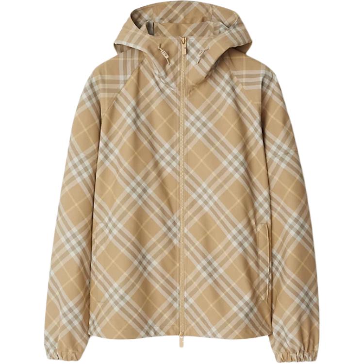 Burberry  Hooded Zip-Up Jacket with Check Pattern Full Print Multicolor 80899751