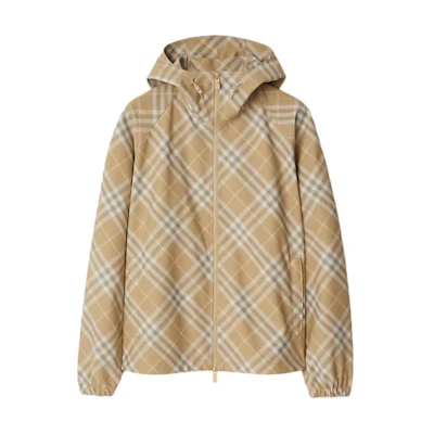 Burberry Hooded Zip-Up Jacket with Check Pattern Full Print Multicolor 80899751
