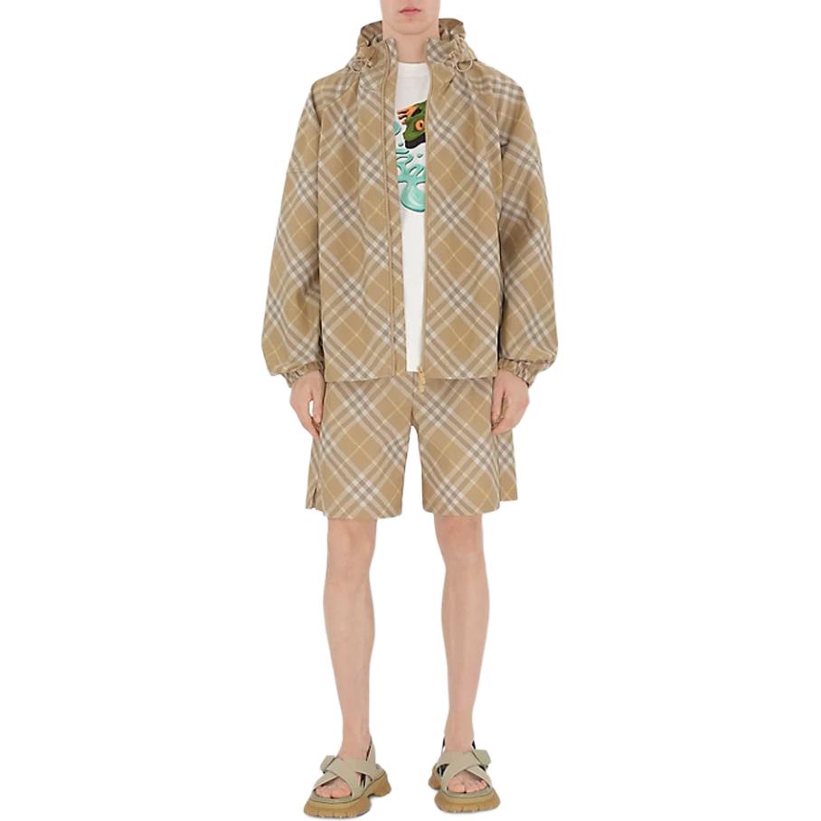 Burberry  Hooded Zip-Up Jacket with Check Pattern Full Print Multicolor 80899751 圖 4