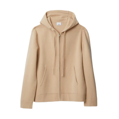 Burberry Hoodie Yellow-Brown with Logo Embroidery and Full Zipper. 80896641