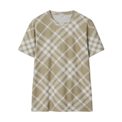 Burberry Houndstooth Crewneck Short Sleeve T-Shirt Khaki 80880551